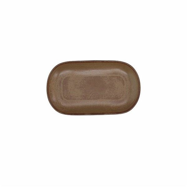 Piatto ovale 24 x 14 cm Terracotta Brown biscuit - Tognana