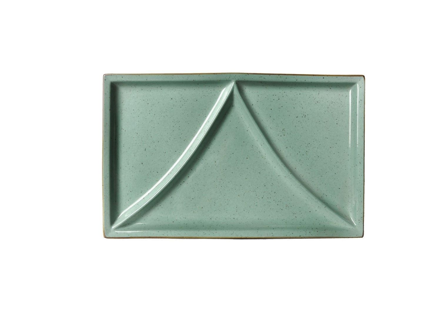 Piatto Rettangolare 3 Scomparti 36,5 x 23 cm Justcolor Green - Lioness