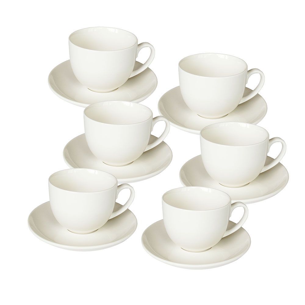 Set 6 tazze caffè con piattino 9,5 cl Perla New Bone - Tognana