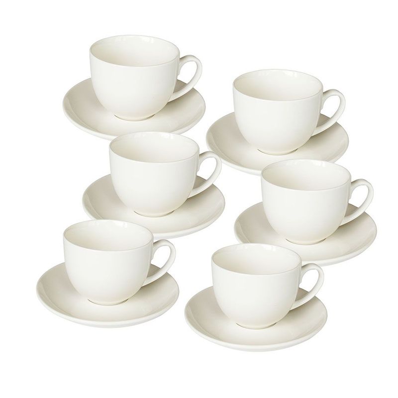 Set 6 tazze caffè con piattino 9,5 cl Perla New Bone - Tognana