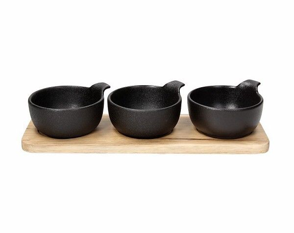 Vassoietto 3 scomparti 32 x 10,8 cm Vulcania Black - Tognana