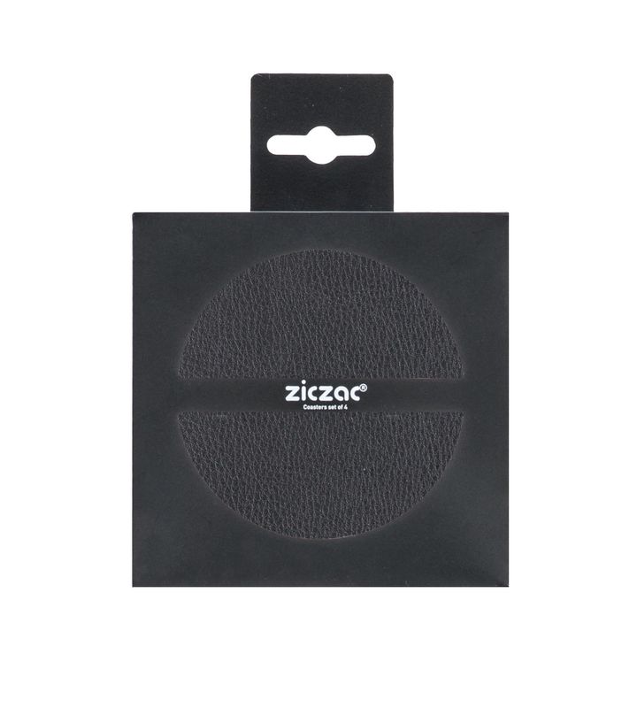 Sottobicchieri Ecopelle 4 pz. 10 cm Nero - Tirolix