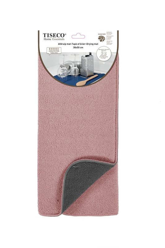 Scolapiatti in Microfibra 38 x 50 cm Rosa/Grigio - Tirolix