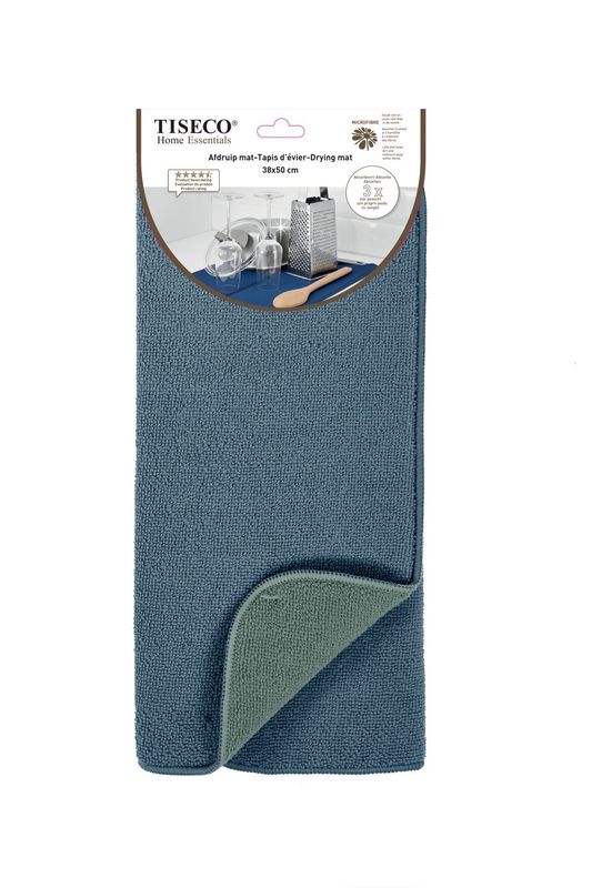 Scolapiatti in Microfibra 38 x 50 cm Blu Pietra/Verde - Tirolix