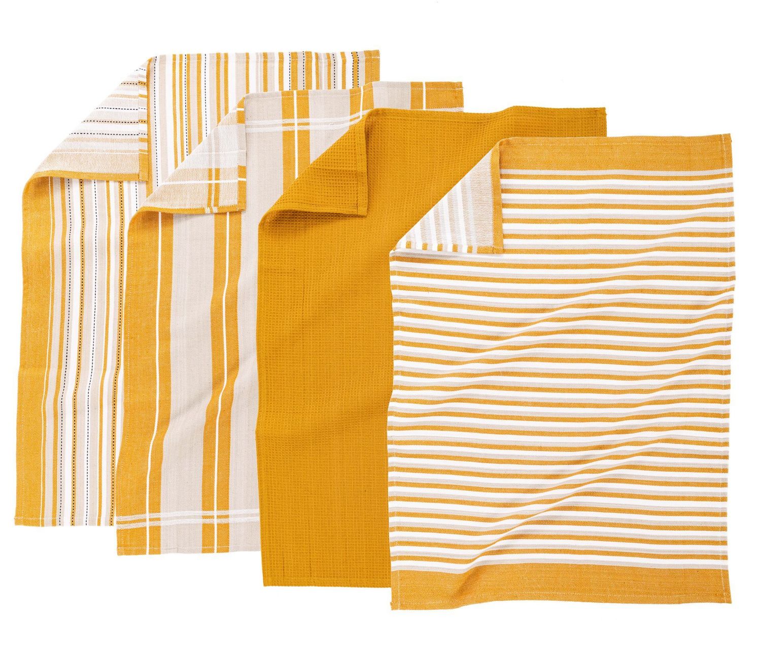 Canovacci/Strofinacci Multilinee 4 Pezzi 50 x 70 cm Senape - Tirolix