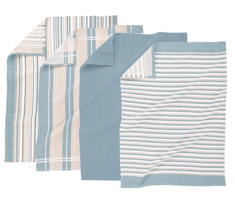 Canovacci/Strofinacci Multilinee 4 Pezzi 50 x 70 cm Blu Chiaro - Tirolix