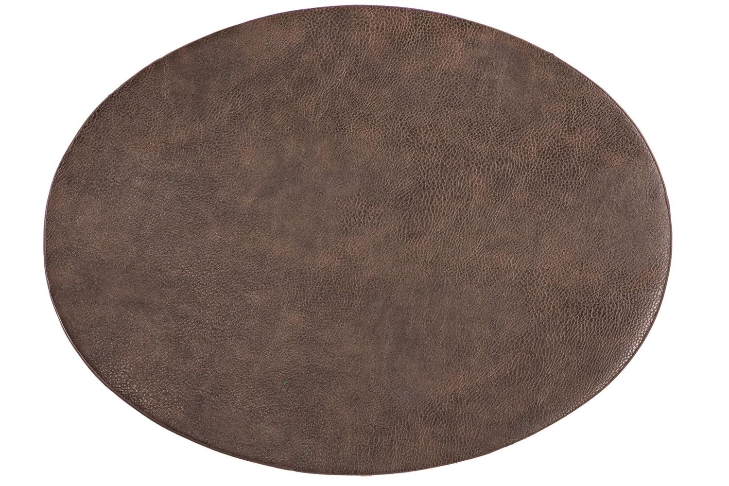 Tovaglietta Ovale Finta Pelle 33x45 cm Marrone Scuro - Tirolix