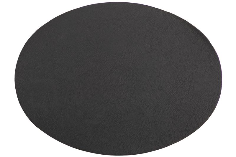 Tovaglietta Ovale Finta Pelle 33x45 cm Nero - Tirolix