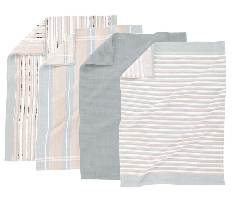 Canovacci/Strofinacci Multilinee 4 Pezzi 50 x 70 cm Grigio Chiaro - Tirolix