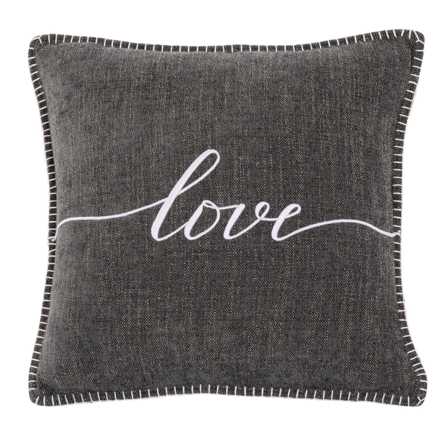 Cuscino con Scritta 45 x 45 cm Grigio Scuro - Tirolix