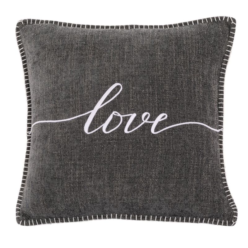 Cuscino con Scritta 45 x 45 cm Grigio Scuro - Tirolix