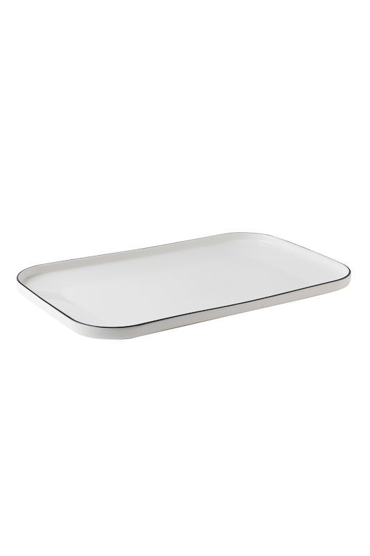 Vassoio Rett Impilabile 33 x 20 x 2,3 cm Filo Nero - Table Top