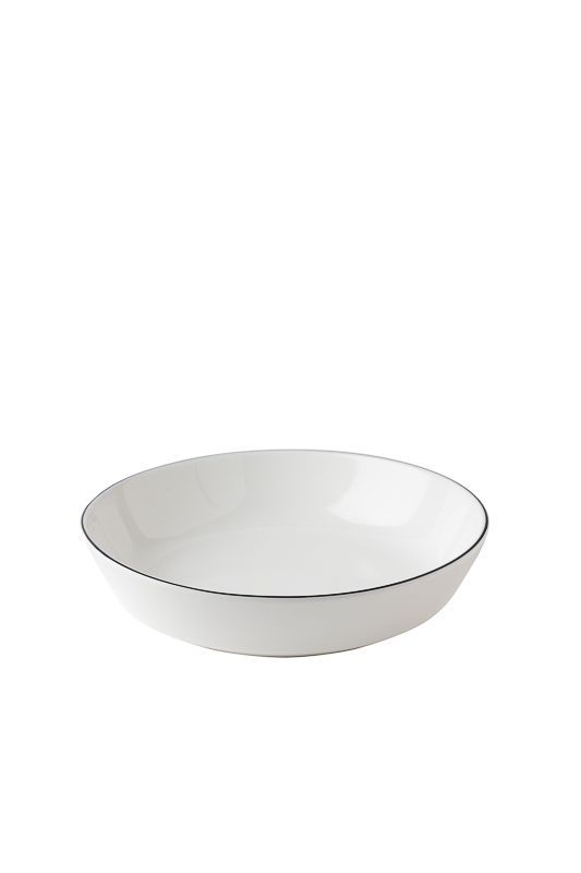Piatto Fondo Impilabile 21 x 5,5 cm Filo Nero - Table Top