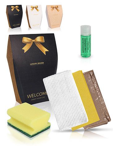 Kit Pulizia Cucina 8 per Strutture Ricettive 40 Pezzi Luxury Brand - Tirolix