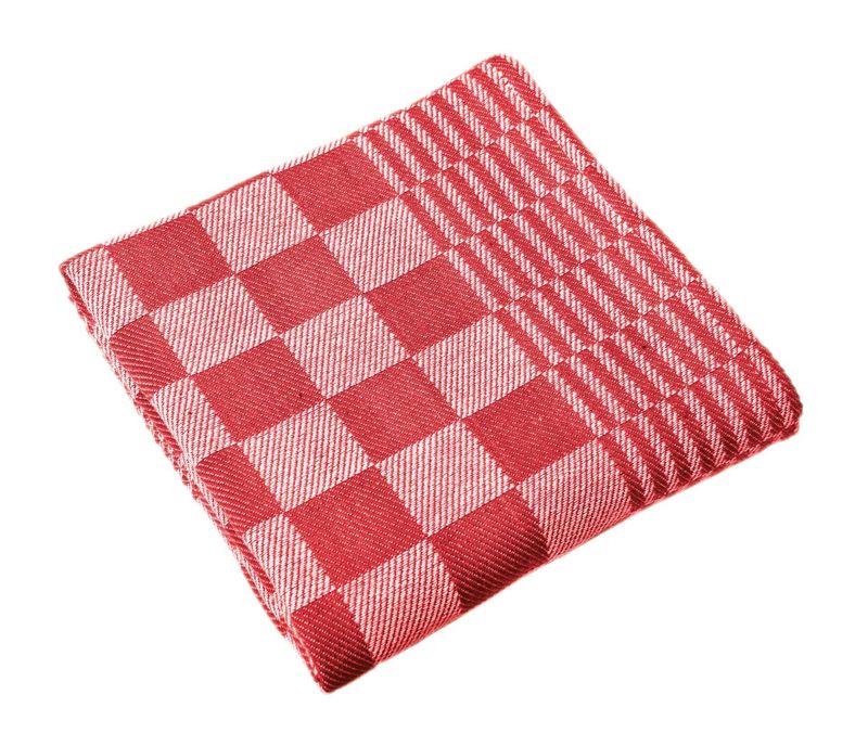 Canovacci/Strofinacci a Scacchi 6 Pezzi 65 x 65 cm Rosso - Tirolix