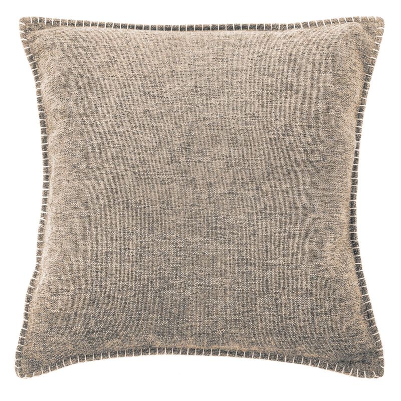Cuscino con Bordi Ricamati 45 x 45 cm Taupe - Tirolix