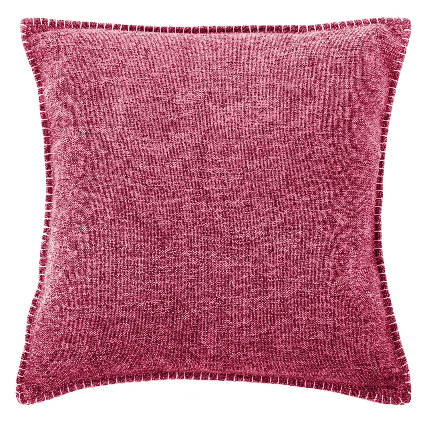 Cuscino con Bordi Ricamati 45 x 45 cm Fucsia - Tirolix