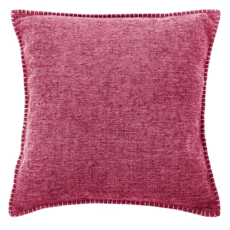 Cuscino con Bordi Ricamati 45 x 45 cm Fucsia - Tirolix