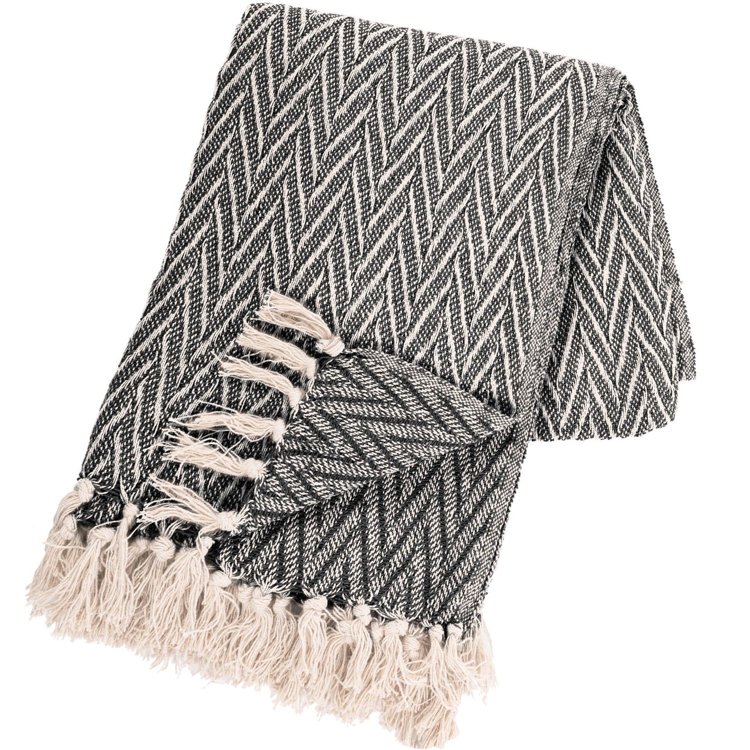 Plaid Geometrico 130 x 170 cm Grigio Chiaro - Tirolix
