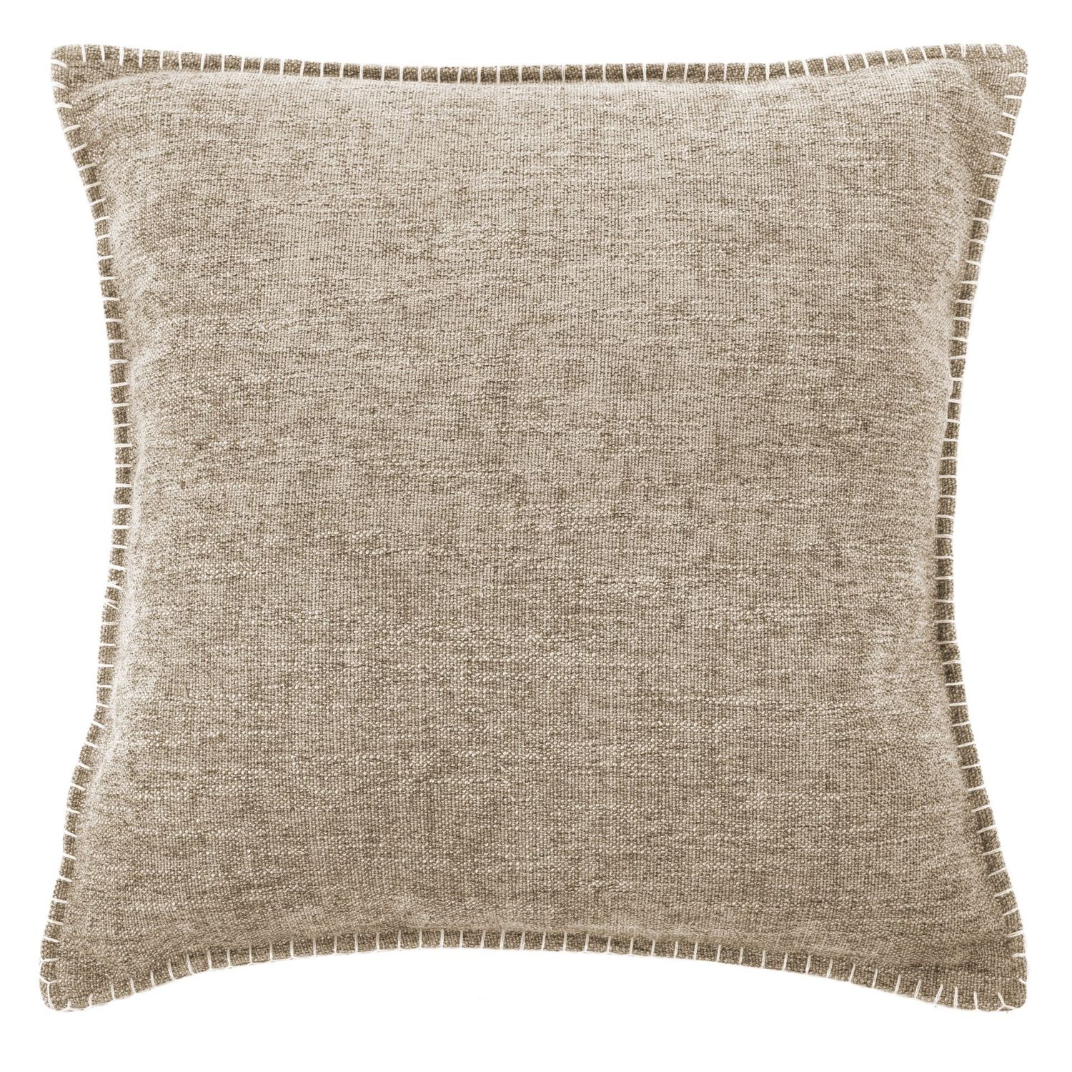 Cuscino con Bordi Ricamati 45 x 45 cm Sabbia - Tirolix