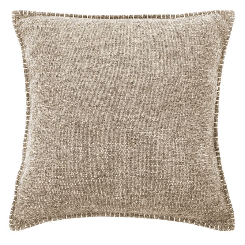 Cuscino con Bordi Ricamati 45 x 45 cm Sabbia - Tirolix