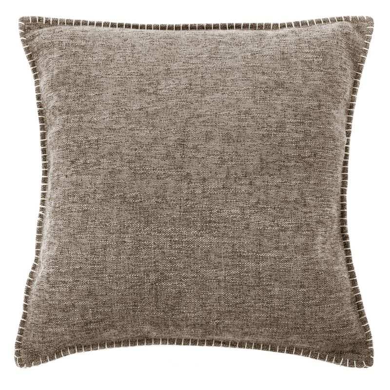 Cuscino con Bordi Ricamati 45 x 45 cm Marrone - Tirolix