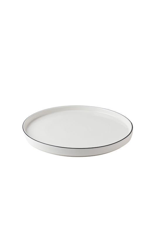 Piatto Piano Impilabile 25,5 cm Filo Nero - Table Top