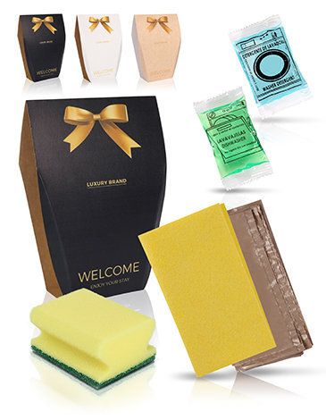 Kit Pulizia Cucina 3 per Strutture Ricettive 40 Pezzi Luxury Brand - Tirolix