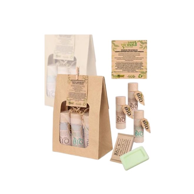 Set 40 Pezzi Set con Shampoo Gel Doccia Latte Corpo e Sapone Mani Go Green - Tirolix