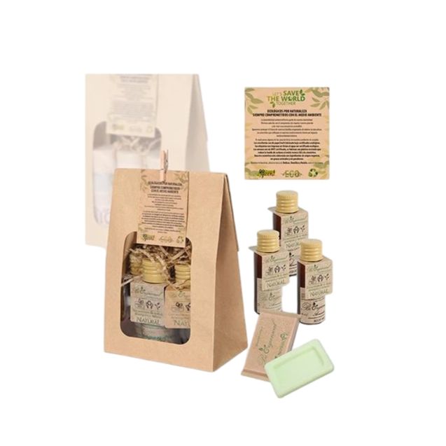 Set 40 Pezzi Set con Gel Doccia Shampoo Latte Corpo e Sapone Mani Biorganical Eco - Tirolix