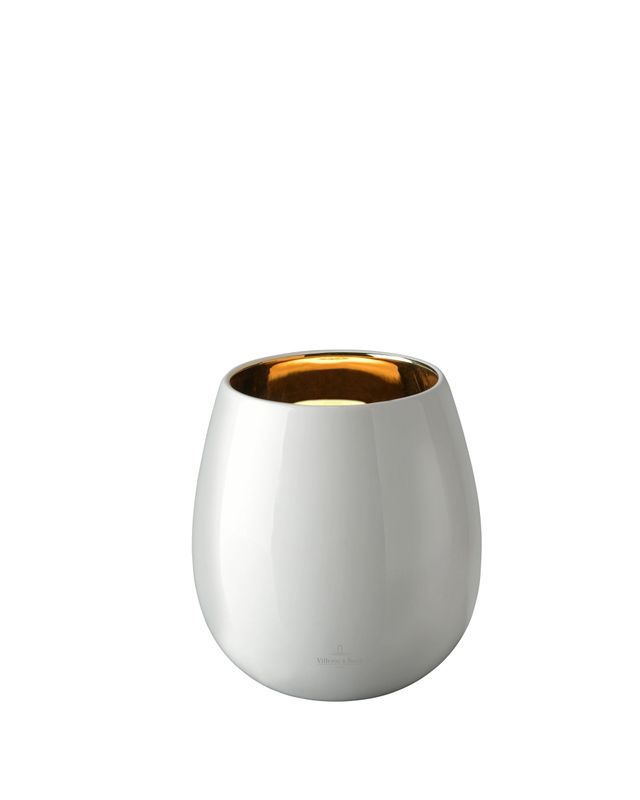 Lampada da Tavolo Ricaricabile LED in Ceramica, Bianco, Oro - Mumbai - Villeroy &amp; Boch