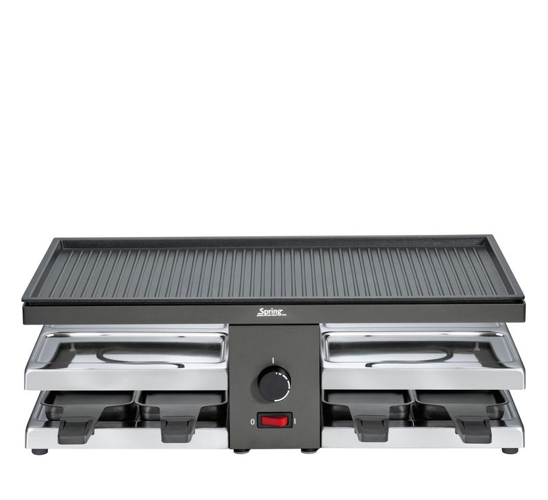 Raclette con piastra in alluminio nera 47 x 24 cm Raclette8 Fun - Spring