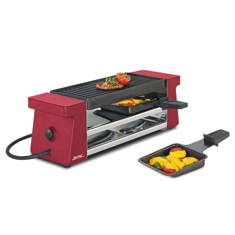 Raclette con piastra in alluminio rosso 34,5 x 10,5 cm Raclette2 Compact - Spring