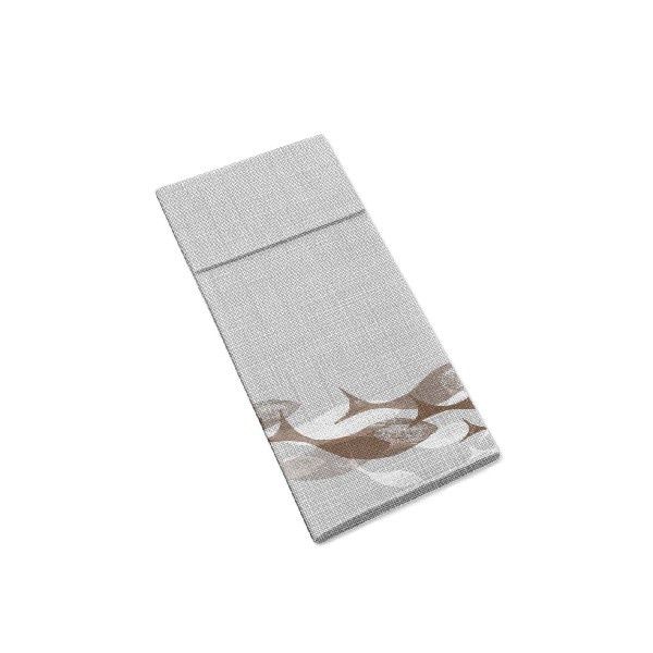 Tovagliolo Maree Moka con tasca 40x32 cm - 1200 Pezzi - Pack Service
