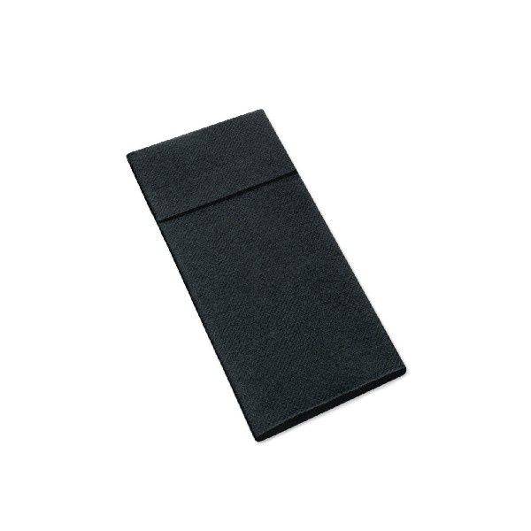 Tovagliolo nero con tasca 40x32 cm - 1200 Pezzi - Pack Service