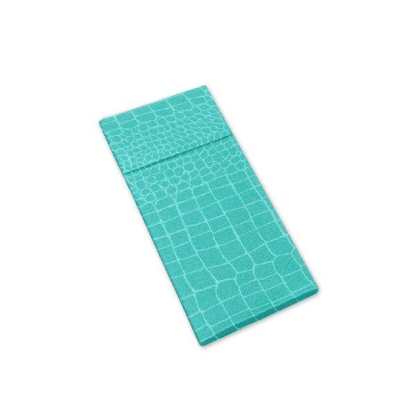 Tovagliolo Croko Acqua con tasca 40x32 cm - 1200 Pezzi - Pack Service