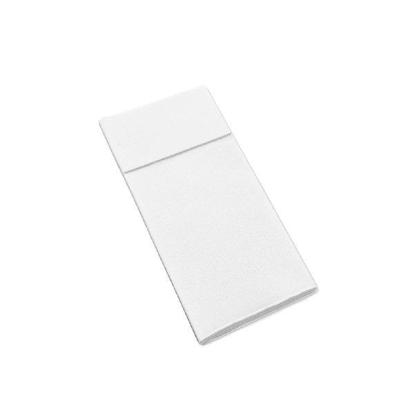 Tovagliolo Mono Bianco con tasca 40x32 cm - 1200 Pezzi - Pack Service