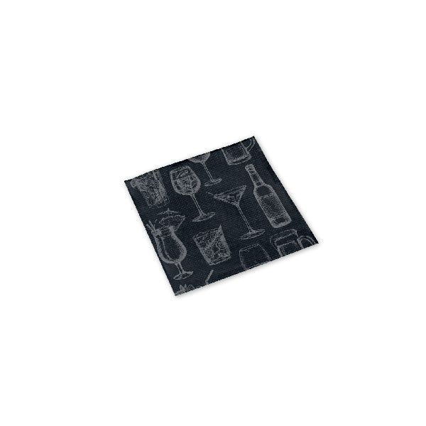 Tovagliolo Drink Nero 20x20 cm - 3200 Pezzi - Pack Service