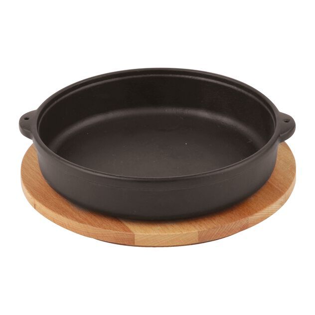 Casseruola con tagliere legno 17 x 4 cm Ghisa Smaltata - Paderno