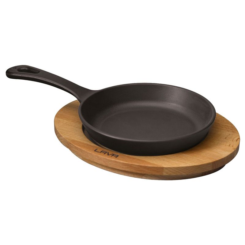 Padella con tagliere legno 16 cm Ghisa Smaltata - Paderno