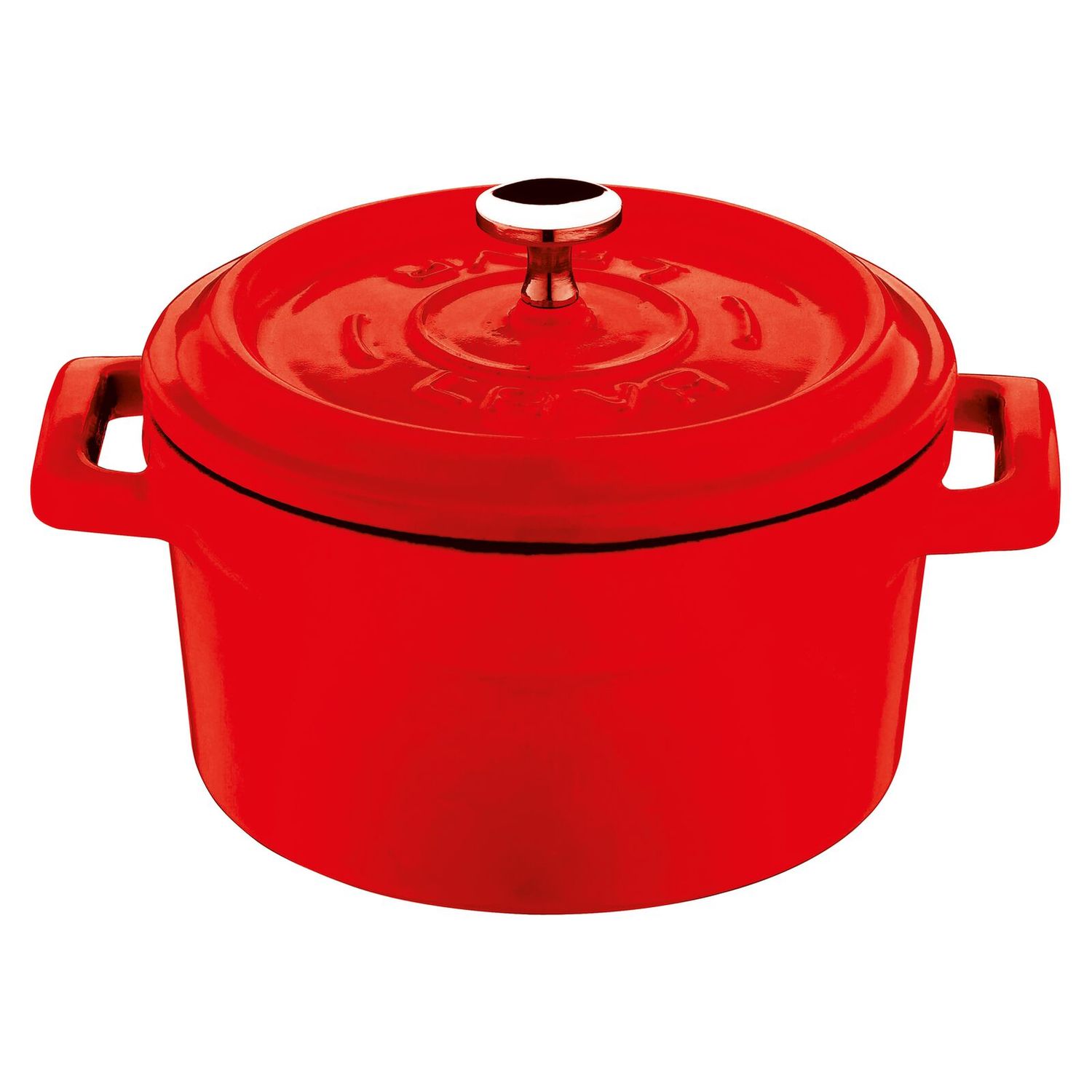 Casseruola tonda con coperchio rossa 12 cm Ghisa smaltata - Paderno