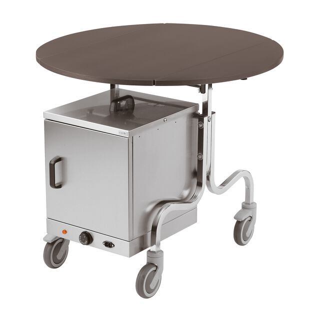 Tavolino room service con hot box 90 cm Marrone - Paderno