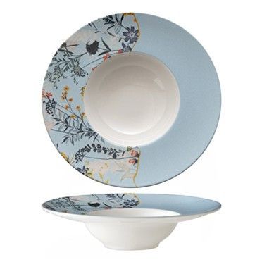 Piatto Pasta 28 cm Botanica Azzurro - Tirolix