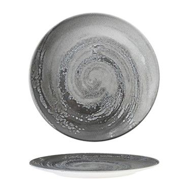 Piatto Piano 32 cm Vortice Grigio - Tirolix