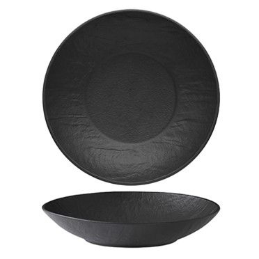 Piatto Gourmet 27 cm Nero Erosion - Tirolix