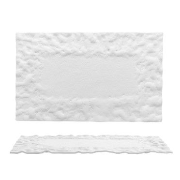 Piatto Piano Rettangolare 33 X 20 cm Bianco Roccia - Tirolix