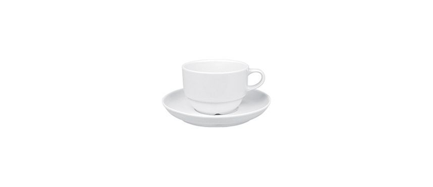Tazza Caffè Impilabile 9 cl Delta Bianco - Güral Porselen
