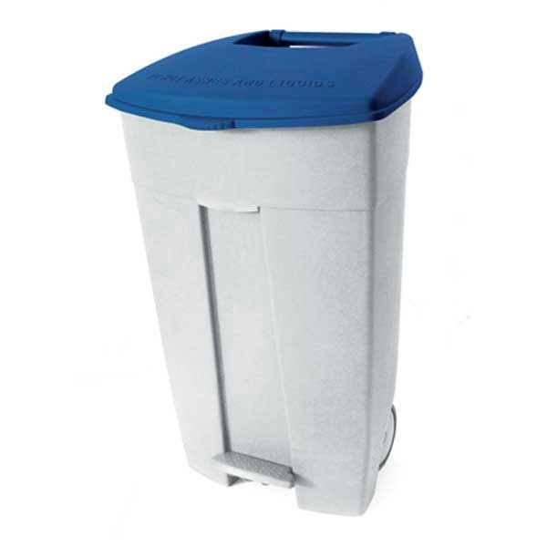 Portarifiuti mobile a pedale 120l coperchio blu Contiplast - Medial
