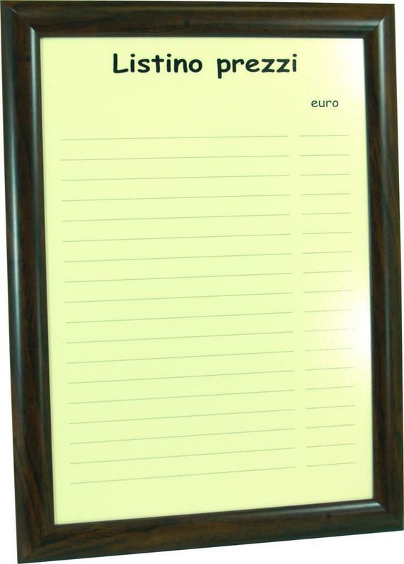Cornice Listino Bar 47 x 35 cm Noce PNC01 - Nero Lavagne