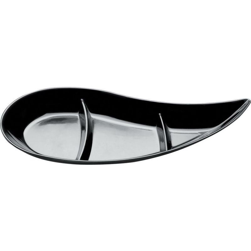 Set 50 Pezzi Piattino Virgola 12 cm Nero - Gold Plast